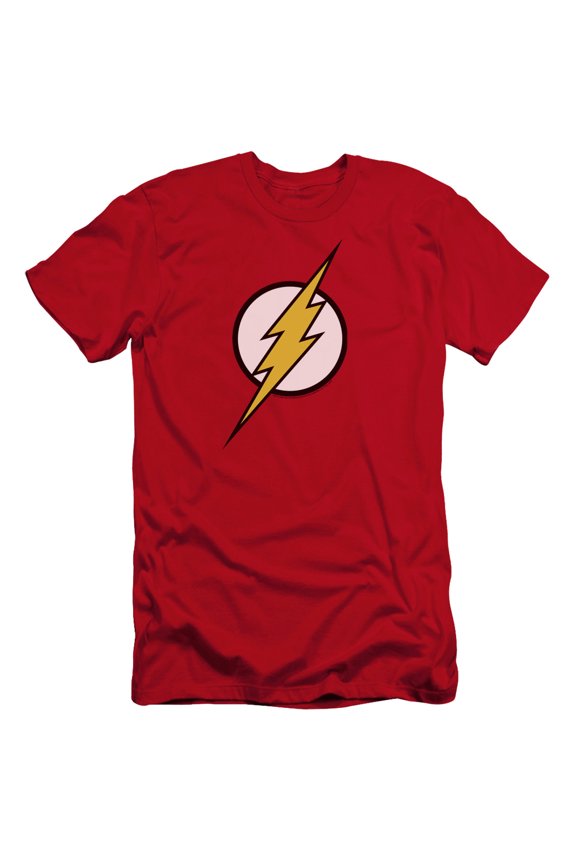 Jla - Flash Logo - Premium Slim Fit Short Sleeve Shirt - Small