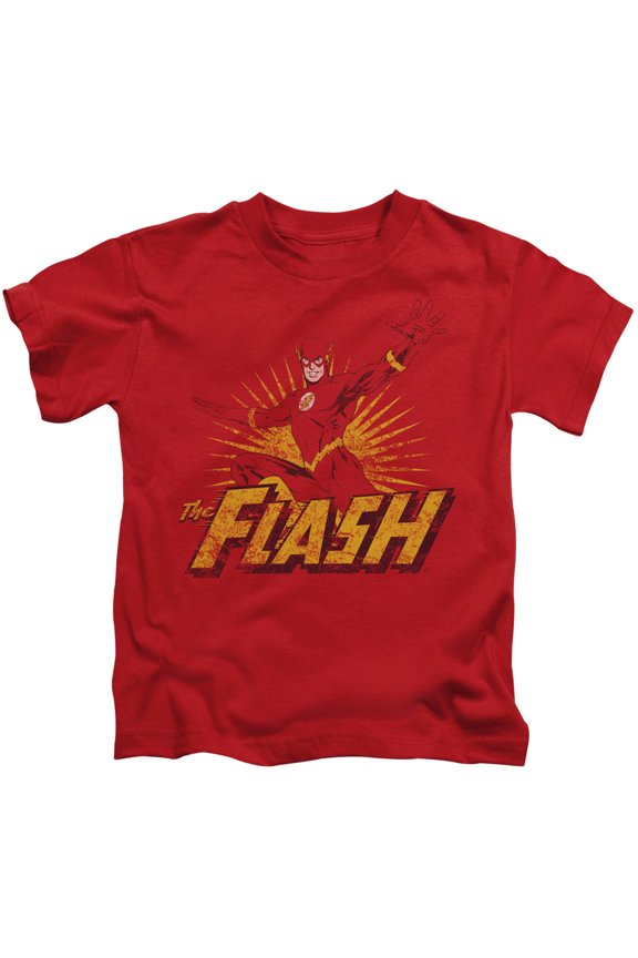 Jla - Flash Rough Distress - Juvenile Short Sleeve Shirt - 4