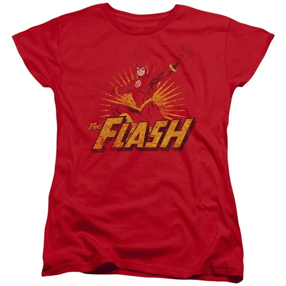 Jla - Flash Rough Distress - Women's Short Sleeve Shirt - XX-Large