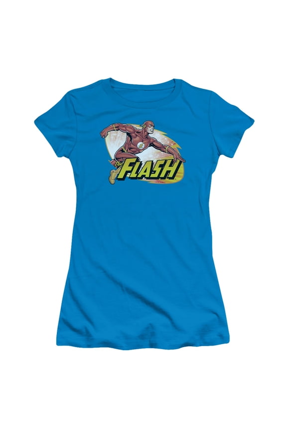 JLA Justice League Flash Zoom S/S Junior Women's T-Shirt Sheer Turquoise