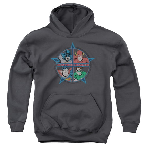 Jla - Four Heroes - Youth Hooded Sweatshirt - Large
