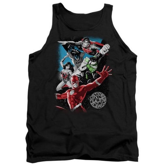 Jla-Galactic Attack Adult Tank Top- Black - Large