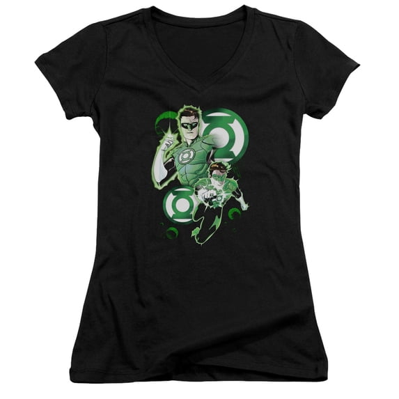 Jla - Gl In Action - Juniors Cap Sleeve V-Neck Shirt - Medium