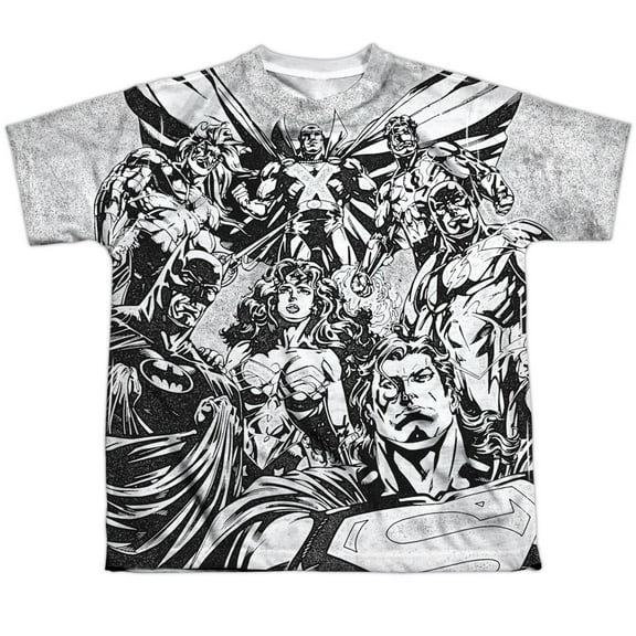 Jla - Graphic Gathering - Youth Short Sleeve Shirt - Large