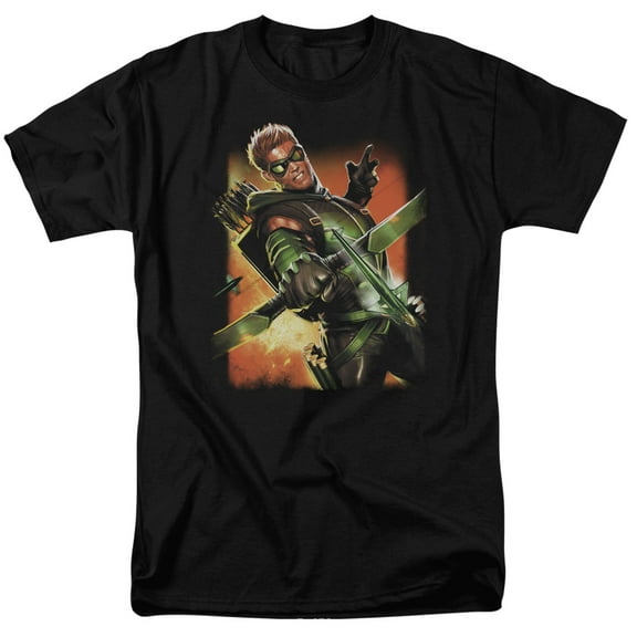Justice League Of America Men's Green Arrow #1 T-shirt Large Black