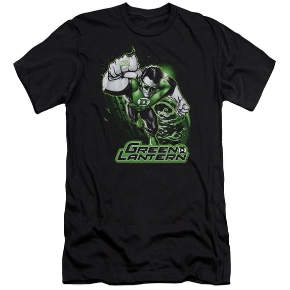Jla - Green Lantern Green & Gray - Premium Slim Fit Short Sleeve Shirt - Medium