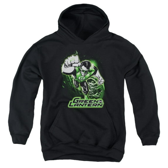 Jla - Green Lantern Green & Gray - Youth Hooded Sweatshirt - X-Large