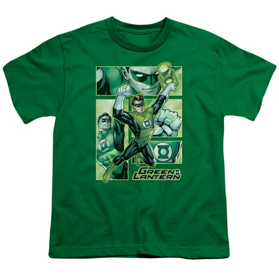 Jla - Green Lantern Panels - Youth Short Sleeve Shirt - Medium