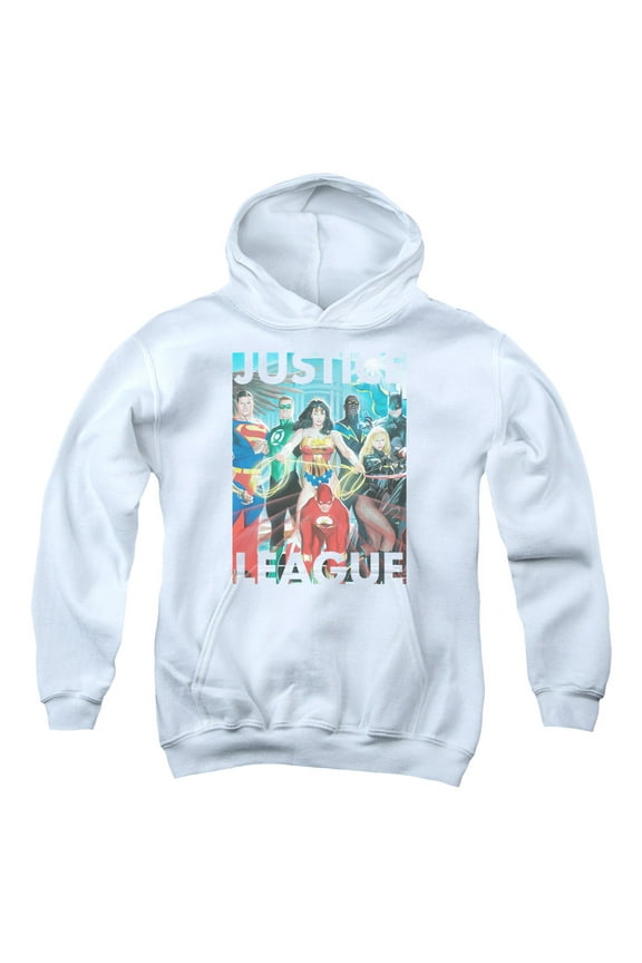 Jla - Hall Of Justice - Youth Hooded Sweatshirt - X-Large