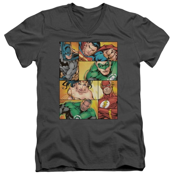 Jla - Hero Boxes - Slim Fit V Neck Shirt - X-Large