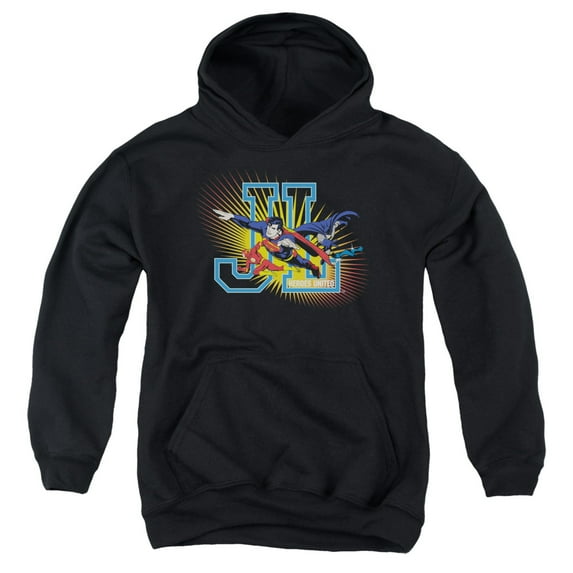Jla - Heroes United - Youth Hooded Sweatshirt - X-Large