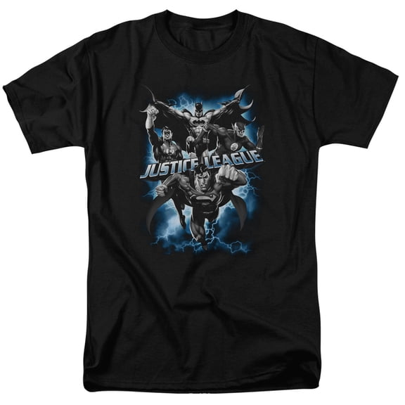JLA Justice League Justice Storm S/S Adult 18/1 T-Shirt Black