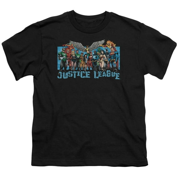 Justice League Of America Men's League Lineup T-shirt Black