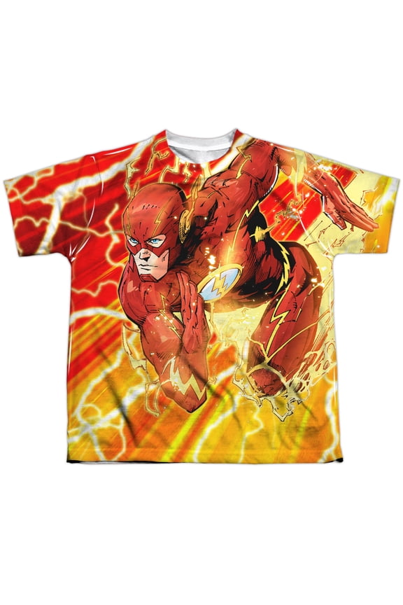 Jla - Lightning Dash - Youth Short Sleeve Shirt - X-Large