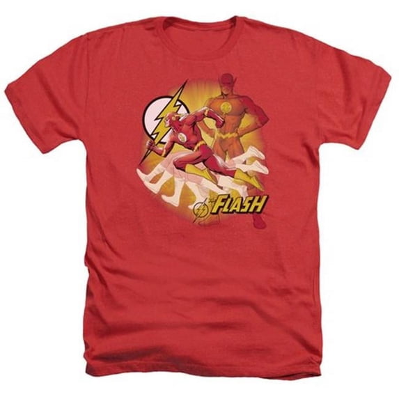 Jla-Lightning Fast Adult Heather Tee- Red - XL