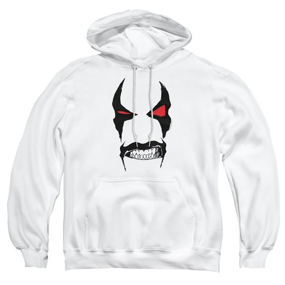 JLA Justice League Lobo Face Adult Pullover Hoodie Sweatshirt White