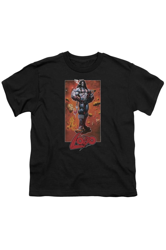 Jla - Lobo Pose - Youth Short Sleeve Shirt - X-Large