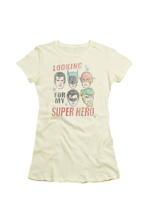 Jla - My Super Hero - Juniors Teen Girls Cap Sleeve Shirt - Small
