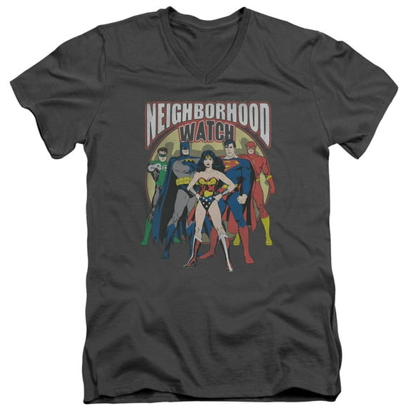 Jla - Neighborhood Watch - Slim Fit V Neck Shirt - Medium