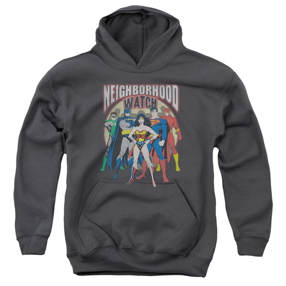 Jla - Neighborhood Watch - Youth Hooded Sweatshirt - X-Large