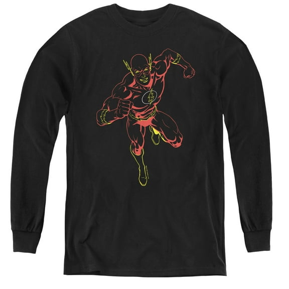 Jla - Neon Flash - Youth Long Sleeve Shirt - Large