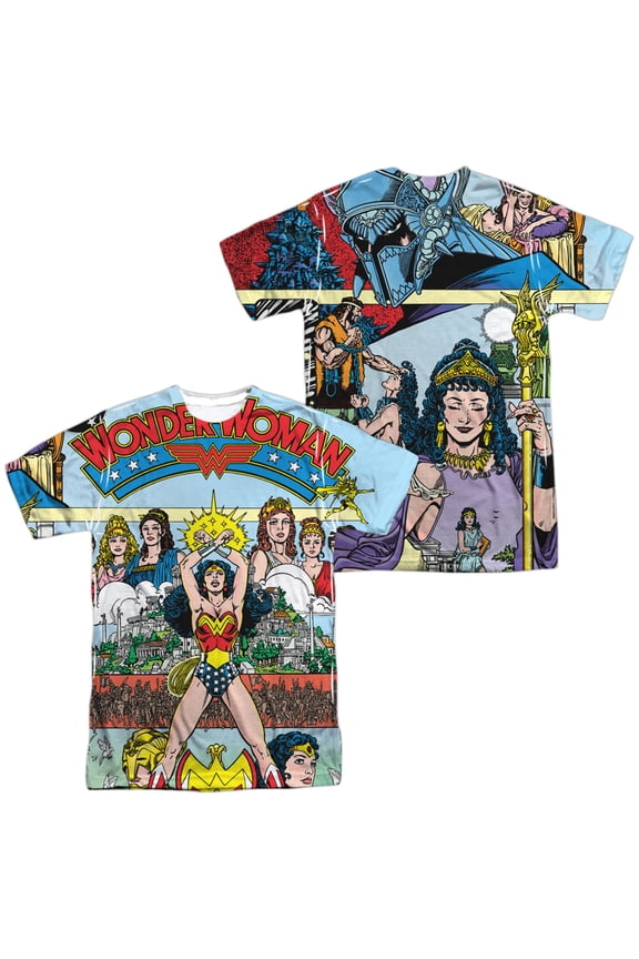 JLA No 1 Cover Unisex Adult Sublimated Costume T Shirt (Front/Back), Small Multicolor