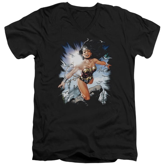 Jla - Of Themyscira - Slim Fit V Neck Shirt - X-Large