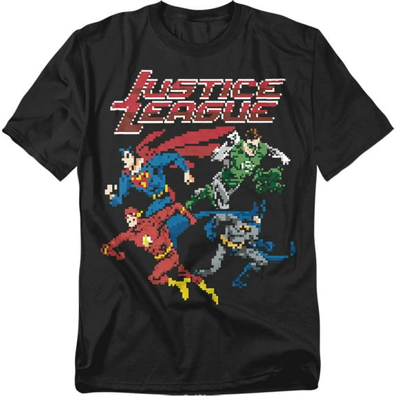 JLA T-Shirt Pixel League Unisex Graphic Tee For Men & Women Black 