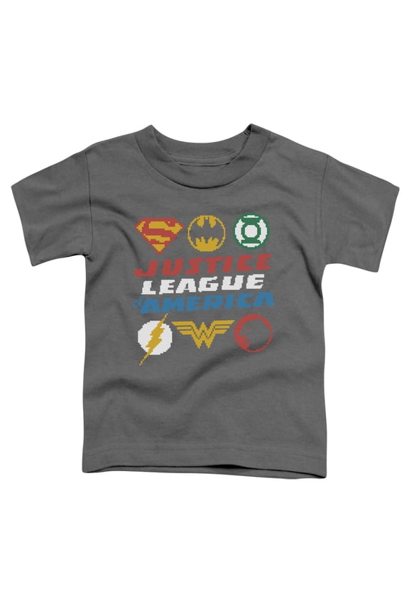 Jla - Pixel Logos - Toddler Short Sleeve Shirt - 4T