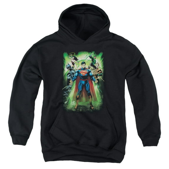 Jla - Power Burst - Youth Hooded Sweatshirt - Large