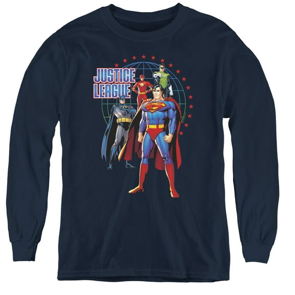 Jla - Protectors - Youth Long Sleeve Shirt - Small