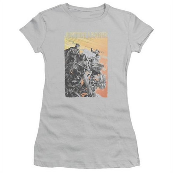 Jla-Red Dawn Short Sleeve Junior Sheer Tee- Silver - Medium