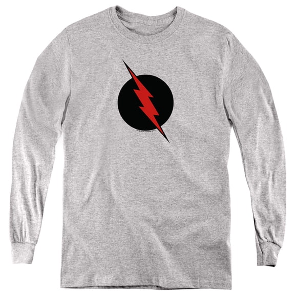 Jla Reverse Flash Kids Long Sleeve T Shirt (Small) for Youth Boys and Girls, Athletic Heather