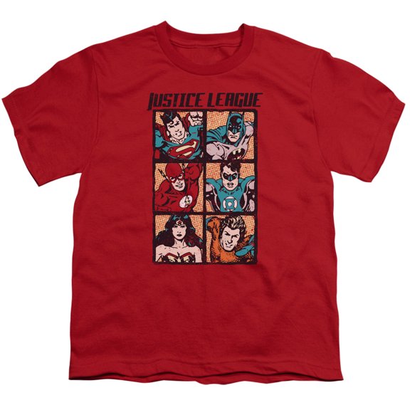 Jla - Rough Panels - Youth Short Sleeve Shirt - Large