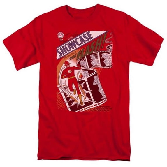 Jla-Showcase No. 4 Cover Short Sleeve Adult 18-1 Tee- Red - Large