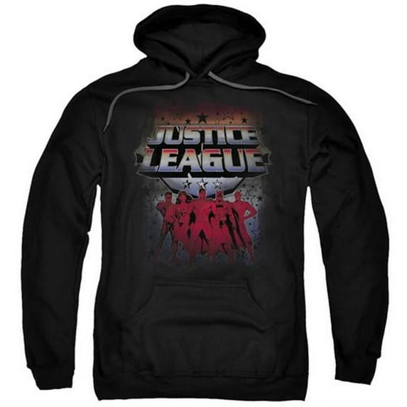 Jla-Star League Adult Pull-Over Hoodie- Black - Medium