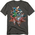 thumbnail image 1 of JLA T-Shirt Starburst Unisex Graphic Tee For Men & Women Charcoal, 1 of 7