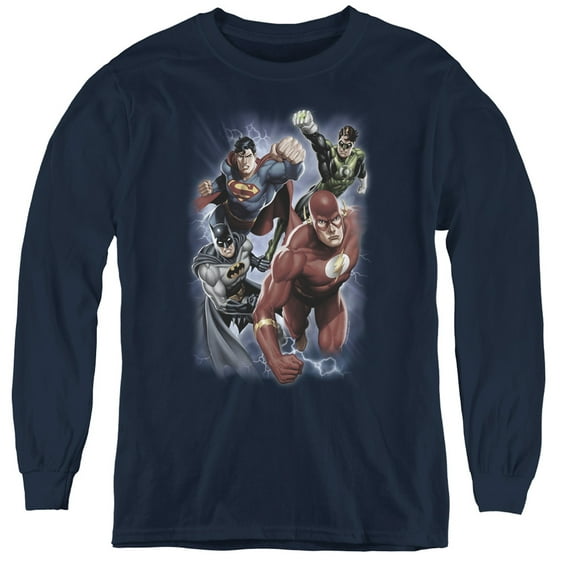 Jla - Storm Chasers - Youth Long Sleeve Shirt - Large