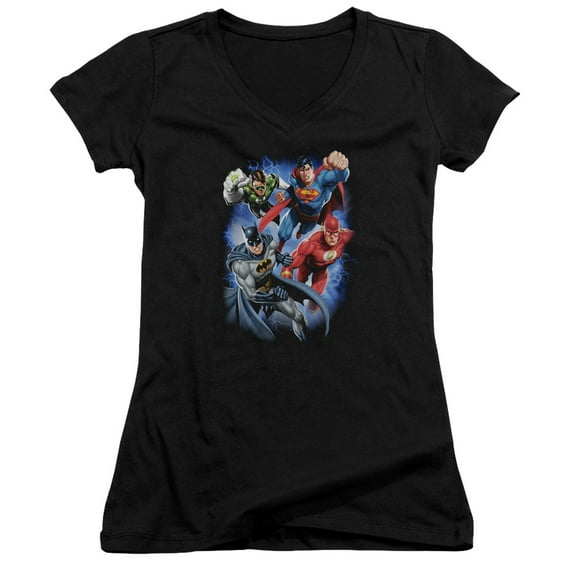 Jla - Storm Makers - Juniors Cap Sleeve V-Neck Shirt - Small