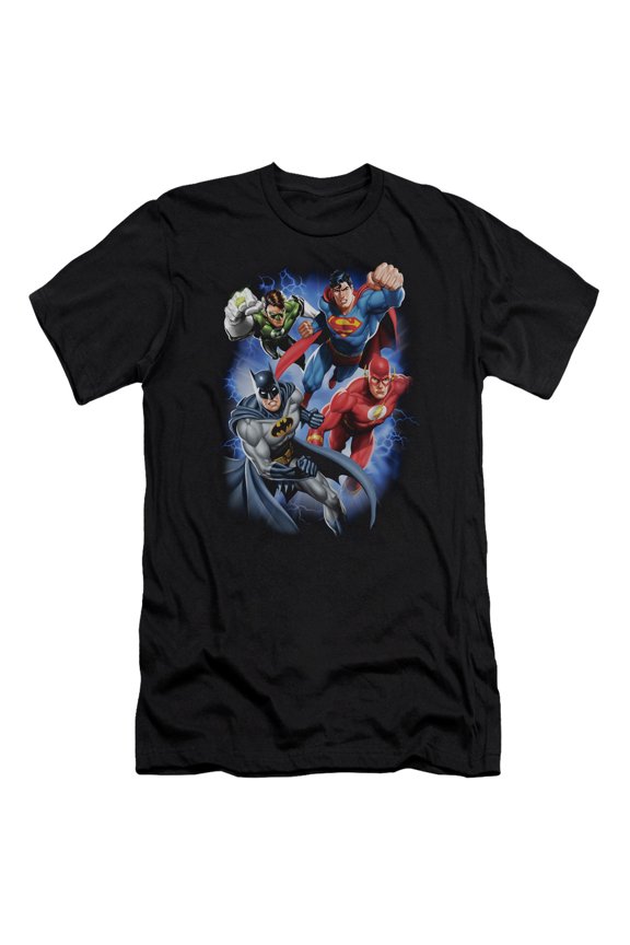 JLA Justice League Storm Makers S/S Adult 30/1 T-Shirt Black