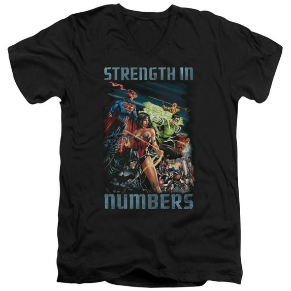 Jla - Strength In Number - Slim Fit V Neck Shirt - XX-Large