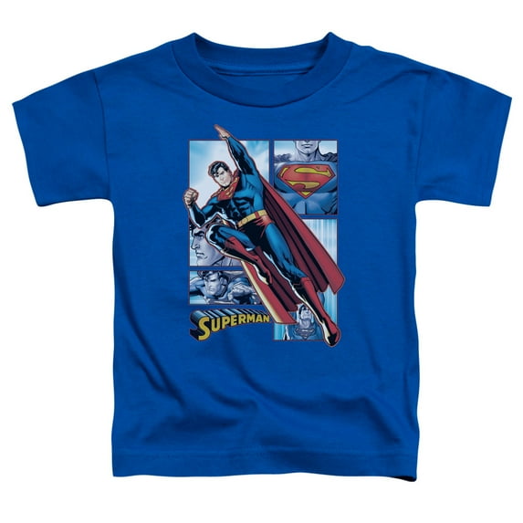 Jla - Superman Panels - Toddler Short Sleeve Shirt - 2T