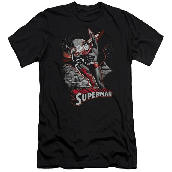 Jla - Superman Red & Gray - Premium Slim Fit Short Sleeve Shirt - Small