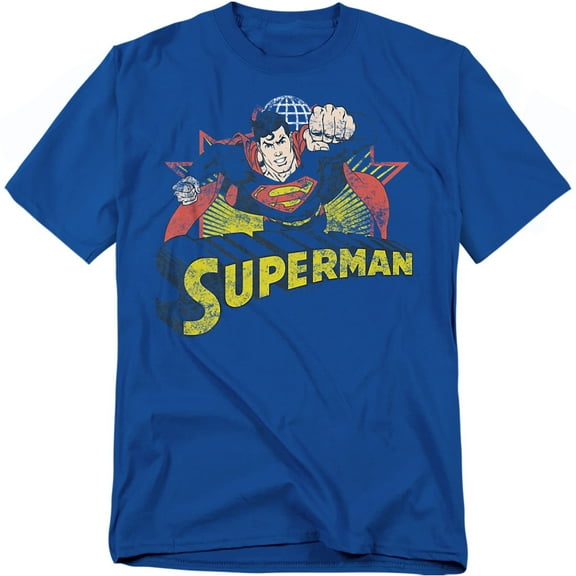 JLA T-Shirt Superman Rough Distress Unisex Graphic Tee For Men & Women