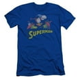 thumbnail image 1 of Jla-Superman Rough Distress Short Sleeve Adult 30-1 Tee- Royal - Medium, 1 of 1