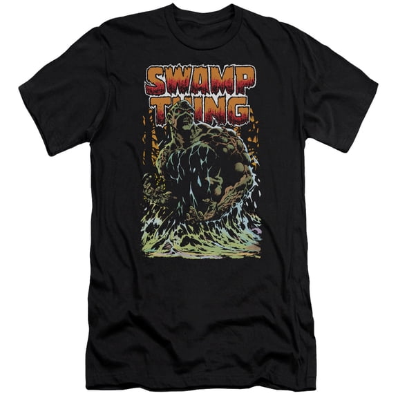 JLA Justice League Swamp Thing S/S Adult 30/1 T-Shirt Black