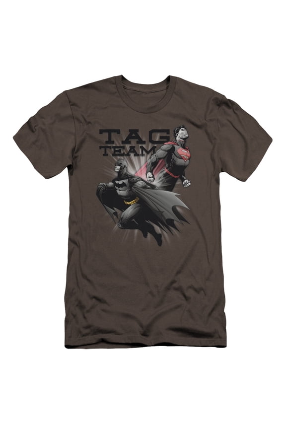 Jla - Tag Team - Premium Slim Fit Short Sleeve Shirt - Small