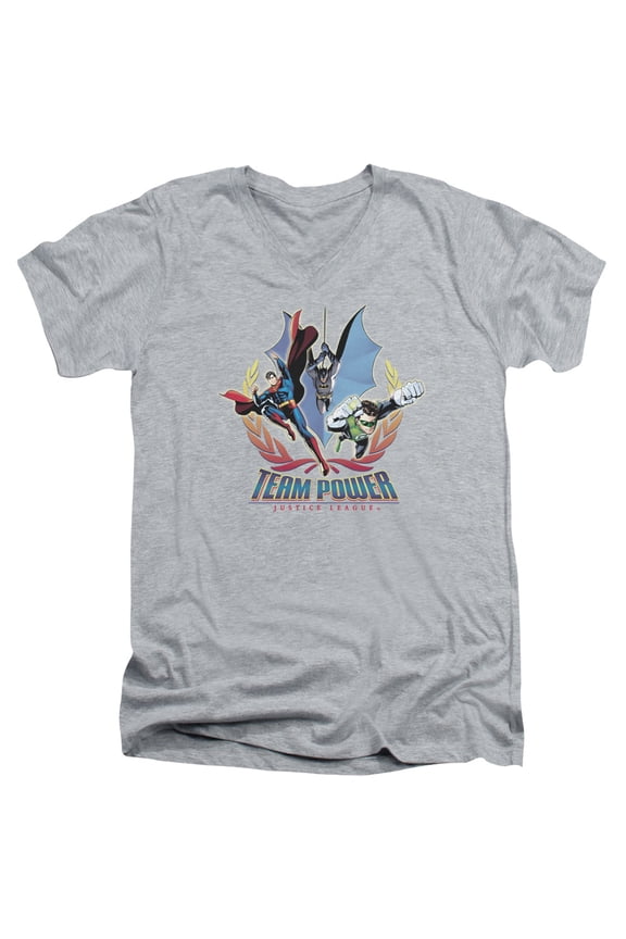 Jla - Team Power - Slim Fit V Neck Shirt - Large