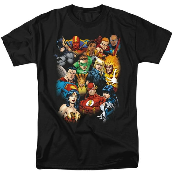 Jla The Leagues All Here Officially Licensed Adult T Shirt