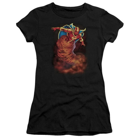 Jla - Tornado Cloud - Juniors Teen Girls Cap Sleeve Shirt - X-Large